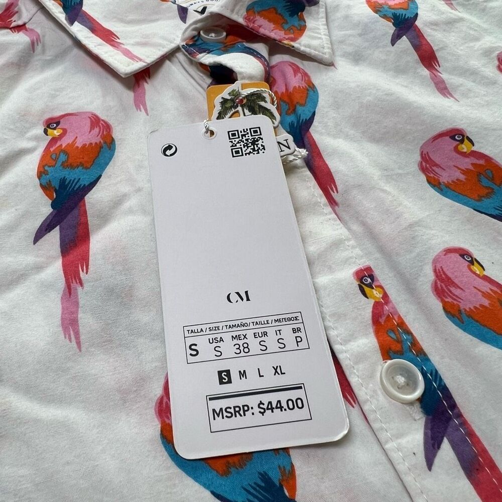 Cactus Man Mens Multicolor Slim Fit Short Sleeve Button Up Shirt Size Small NWT - Picture 3 of 8